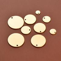 Breloque ronde gravable en acier inoxydable plaqué or, 6MM, 8MM, 15MM, 18MM, 20MM, collection vintage 2025