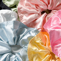 IFOND Chouchous plissés froissés vintage français couleur unie de haute qualité pour femmes