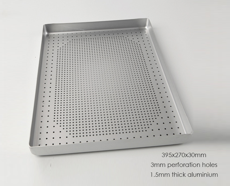 grey 395x320x30mm perforated