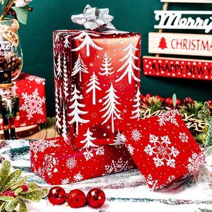 Reversible Christmas <b>Wrapping</b> <b>Paper</b> Red Metallic Foil Tree Snowflake Holiday Gift Craft 46.8 Square Feet Roll - Product Image 5