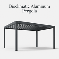 Pergola bioclimatique en aluminium avec toit à lames orientables pour jardin, villa, terrasse