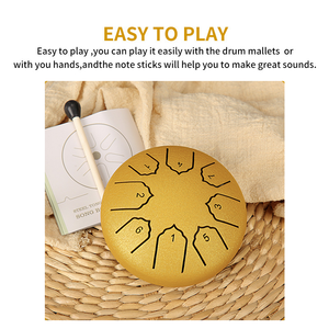 Mini tambor etéreo de 4 pulgadas y 8 tonos, <span class=keywords><strong>tambores</strong></span> Brahma olvidados, instrumentos de percusión para niños, <span class=keywords><strong>tambores</strong></span> de lengua de acero - Product Image 2