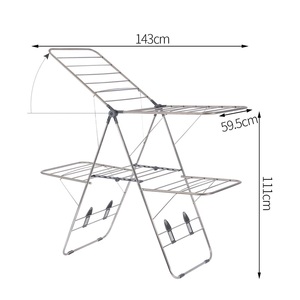 Tendederos de pie para balcón, de suelo a techo, con colgadores aerodinámicos ajustables, modernos, para edredones, venta al por mayor para el hogar - Product Image 4