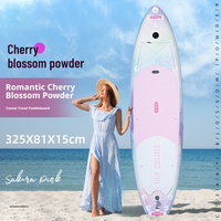 Planche à pagaie gonflable en PVC rose Sakura, planche SUP universelle pour le surf, le kayak et l'utilisation en eau de mer