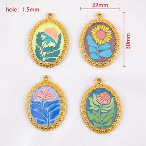 Ensemble collier et boucles d'oreilles DIY en acier inoxydable plaqué or 18 carats, fait main, islamique, avec cristal ovale, cadeau pour enfants, fête, mariage - Product Image 4