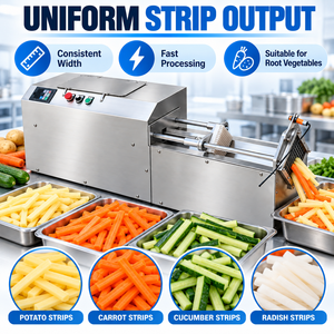 Machine à découper automatique en acier inoxydable pour la découpe de pommes de terre, de carottes et de légumes, pour usage en cantine et en cuisine - Product Image 5