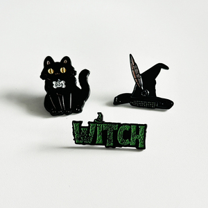 Custom Witchcraft Witchy Hat Wizard Cat Esmalte Pins Insignias Lapel Pins Metal Crafts - Product Image 2