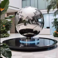 Décoration extérieure personnalisée, grande sculpture en acier inoxydable poli, miroir artistique, globe terrestre en métal, statues