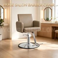 Chaise de coiffeur hydraulique inclinable et réglable en hauteur, pivotante à 360° avec support pour sèche-cheveux pour salon de beauté