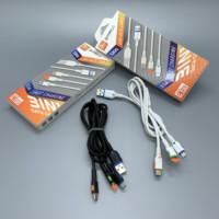 Cable USB Multifunción 3 en 1 con Blindaje Trenzado y Carga Rápida para Teléfono Móvil, Auriculares y Computadora, Precio de Fábrica