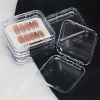 Boîte de rangement en acrylique transparente pour faux ongles à presser, épaissie, rigide, avec film antidérapant, haute transparence, pour vente en gros