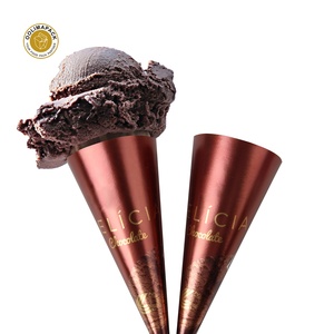 Dùng Một Lần Tùy Chỉnh In Nhôm Lá Cán Giấy Kem Hình Nón Nón Tay Áo - Product Image 1