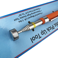 Herramienta de Recogida Magnética Telescópica de 8 Libras, Barra de Recuperación Magnética Extensible con Agarre Antideslizante de Espuma Naranja para Reparación de Automóviles