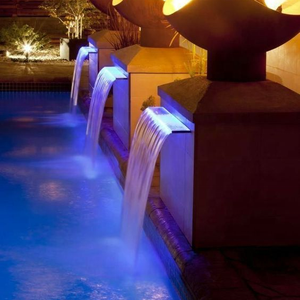 Tùy chỉnh ngoài trời Vườn hồ bơi màu sắc thay đổi LED nước Tính năng đài phun nước thác nước tràn - Product Image 6