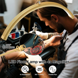 Lampe LED demi-<span class=keywords><strong>lune</strong></span> réglable sur pied avec support de téléphone pour extensions de cils, nail art, tatouage, soins de la peau, salon de beauté et SPA - Product Image 3