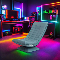 Chaise de jeu moderne en métal avec coussins tuftés réglables et pivotants à 360 degrés pour le bureau à domicile et le salon du canapé togo