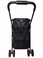 Poussette 4 roues en aluminium durable et réglable, multifonctionnelle, double grande capacité, pliage rapide, étanche