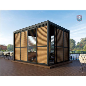Pergola couverte durable résistante au vent, Gazebo Yardistry 12x14, Gazebo de cuisine extérieure, Gazebo véranda avec <span class=keywords><strong>ventilateur</strong></span> - Product Image 6