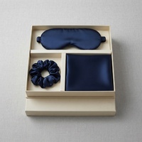 Ensemble 100% pure soie de mûrier, taie d'oreiller et masque de nuit en soie brodée sur mesure, et chouchou en soie.