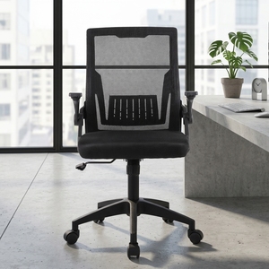 Silla de Oficina Giratoria Cómoda con Base Deslizante, Malla de Nailon, Ergonómica, Ajustable, Mueble de Director para el Hogar, Diseño Moderno - Product Image 3