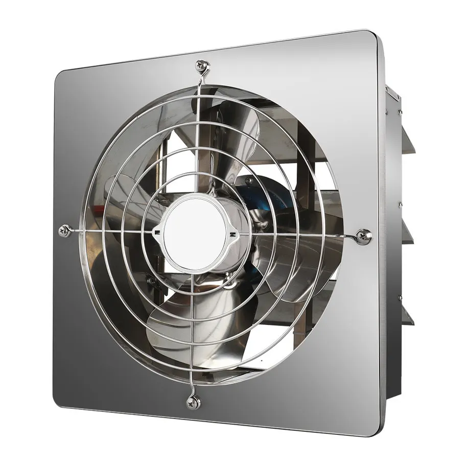 Powerful Stainless Steel Metal High Speed Wall Mount Industrial Bathroom Smoking Room Kitchen Extractor Exhaust Ventilation Fan