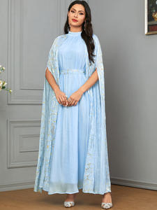 Arabo musulmano etnico timbratura Dubai abito di un pezzo Turkish Party donna islamico elegante marocco abito Abaya all'ingrosso - Product Image 3