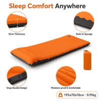 Matelas de camping gonflable en nid d'abeille avec oreillers aux deux extrémités, matelas pneumatique imperméable pliable vert olive pour le glamping