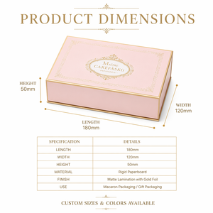 Boîte alimentaire écologique, ensemble de boîtes <span class=keywords><strong>d</strong></span>'emballage pour macarons, boîte cadeau en carton rigide magnétique pour chocolats et biscuits avec insert doré - Product Image 3