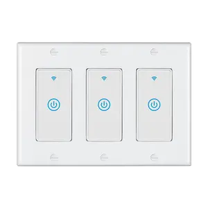 Tuya Smart Wifi Control remoto Interruptor táctil Interruptor triple unidireccional Función de sincronización Protección contra sobrecarga