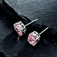 Boucles d'oreilles clous en diamant à haute teneur en carbone 7*9mm 2ct, prix de gros, pour filles et femmes, en argent S925, bijoux fins