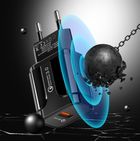 Chargeur mural USB 18W QC3.0, chargeur rapide pour iPhone, Samsung, Galaxy, Android, prise US EU, noir