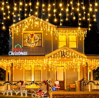 Guirlande lumineuse LED effet pluie de météores de Noël, 8 modes, étanche, pour extérieur, fêtes, mariages, décoration de jardin