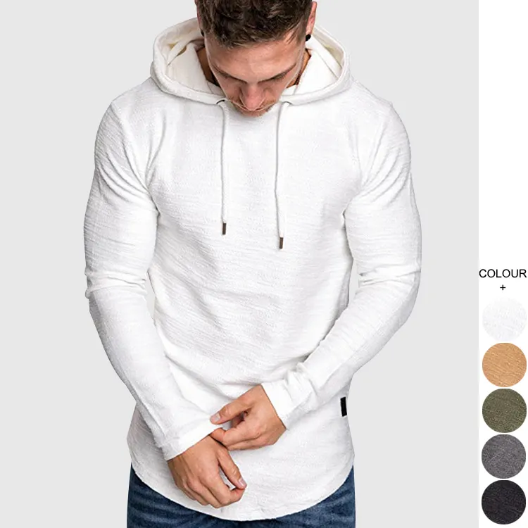 Custom Men's Workout Hoodie Muscle Gym Sport Sweatshirt Long Sleeve lightweight Athletic V-Neck Pullover Hoodie With Pocket