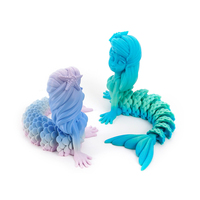 Vashine 3D figura de acción impresa colorida sirena PLA respetuoso con el medio ambiente conjunto movimiento creatividad juguetes Sea-Maid decoración del hogar