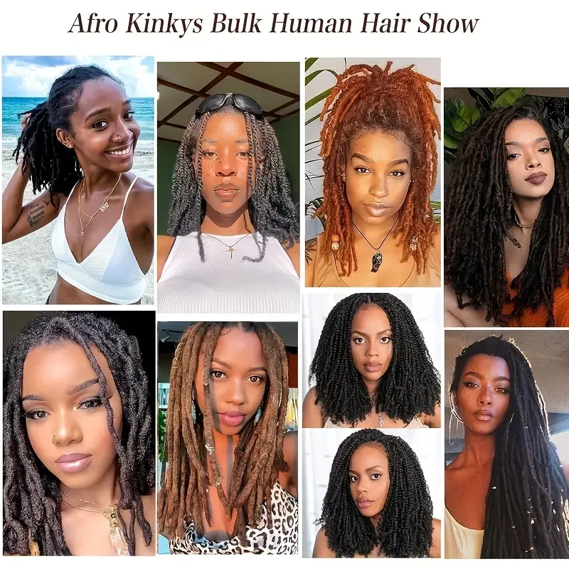 Wholesale Brazilian Afro Kinky Remy Bulk Hair 30/1B/30 Micro Twist Detail Section 13