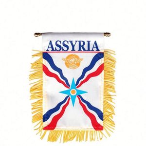 Bandera de Asiria, Bandera Asiria de Doble Cara, Mini Banderas Colgantes, Poliéster de Alta Calidad, Impresión Digital, Logotipo Personalizado a Color, para Exteriores - Product Image 1