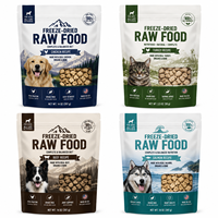 Sacs d'emballage personnalisés OEM pour aliments lyophilisés pour chiens, sachets à fermeture éclair haute barrière, usine d'emballage pour aliments pour animaux de compagnie