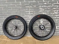Kit de roues Supermoto Surron Light Bee 17 pouces, moyeu CNC en aluminium, jante noire tubeless, amélioration E-Moto, garantie 1 an