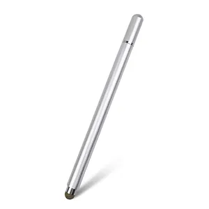 Kunden spezifische Farbe Marke Logo Touch Pen Doppelte Stoffs pitze Aluminium Body Writing Pencil Kapazitiver Stylus Pen