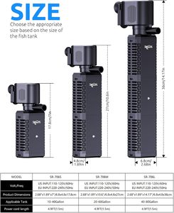 Seaoura SR-706 多機能UVフィッシュタンクフィルター水中ポンプ スマートタイマー制御と外部インジケーター付き - Product Image 2