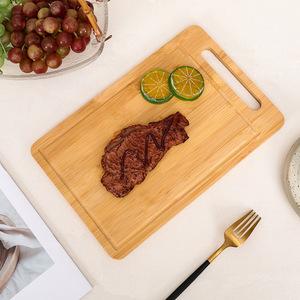 Tabla de cortar de bambú rectangular con asa, tabla de picar para cocina, para preparar alimentos - Product Image 1