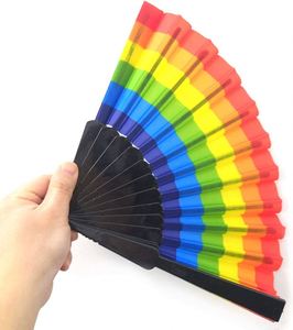 Éventail en plastique personnalisable de 23 cm, style arc-en-ciel, technique de bambou écologique, gravé, personnalisez votre propre design - Product Image 4