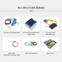 1x 8 Way SC UPC Plug-in Type Cassette Type PLC Splitter G657A1 Peralatan FTTH Serat Optik Singlemode