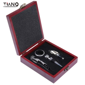 Chất lượng đảm bảo thân thiện với môi Bar Party Wedding Gift <span class=keywords><strong>Set</strong></span> thép không gỉ gỗ Wine Opener - Product Image 2