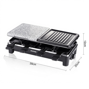 AKANE-Appareil à <span class=keywords><strong>Raclette</strong></span> Double Couche 1500W <span class=keywords><strong>avec</strong></span> Plaque en <span class=keywords><strong>Pierre</strong></span> et Revêtement Antiadhésif pour Dîner en Famille - Product Image 5