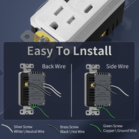 5.0A 20Amp 125V prise de chargeur de sortie USB prise murale électrique domestique avec prise USB type-a UL listée inviolable prise USB résistante