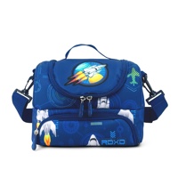 Sac à déjeuner isotherme personnalisé pour enfants, double compartiment, motif fusée spatiale, boîte à lunch pour garçons, OEM disponible