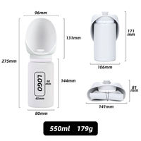 Bouteille d'eau portable pour chien et chat, pour la marche, la randonnée, le camping, 550 ml, distributeur d'eau pliable pour animaux de compagnie, bol, gobelet à boire