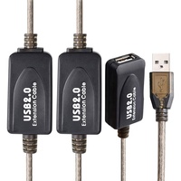 OEM ordenador macho hembra 5M 10M 15M 20M 25M 30M transmisión de datos USB2.0 USB 2,0 repetidor activo Booster Chipset Cable de extensión