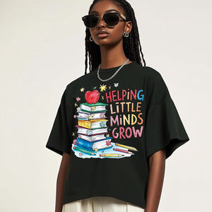 Nuevo Logotipo de patrón de feliz Día del maestro para mujer, pegatinas de estampado en caliente, soporte de ropa de lágrima fría, procesamiento de impresión - Product Image 4